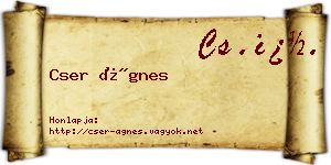 Cser Ágnes névjegykártya