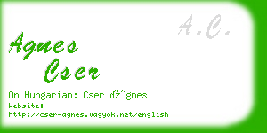 agnes cser business card